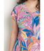 T-shirt long ample manches courtes imprimé-4
