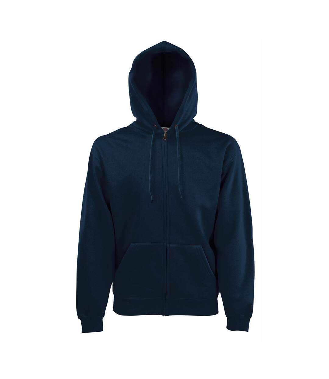 Sweatshirt À Capuche Et Fermeture Zippée Homme Bleu Marine Profond Fruit Of The Loom-1
