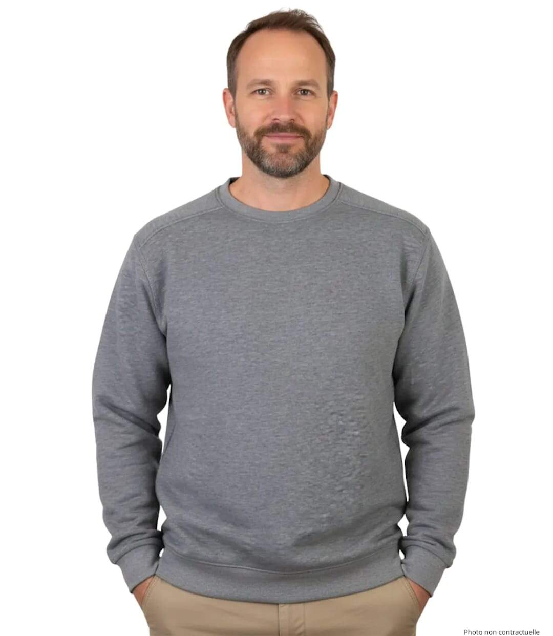 CHALLENGER E213 — Sweat col rond gris chiné : le confort incontournable au quotidien-3