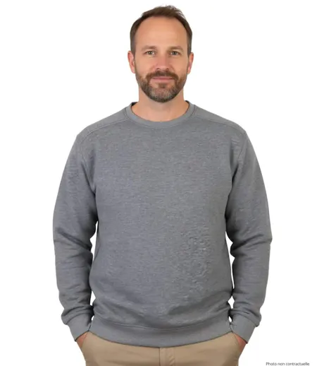 CHALLENGER E213 — Sweat col rond gris chiné : le confort incontournable au quotidien
