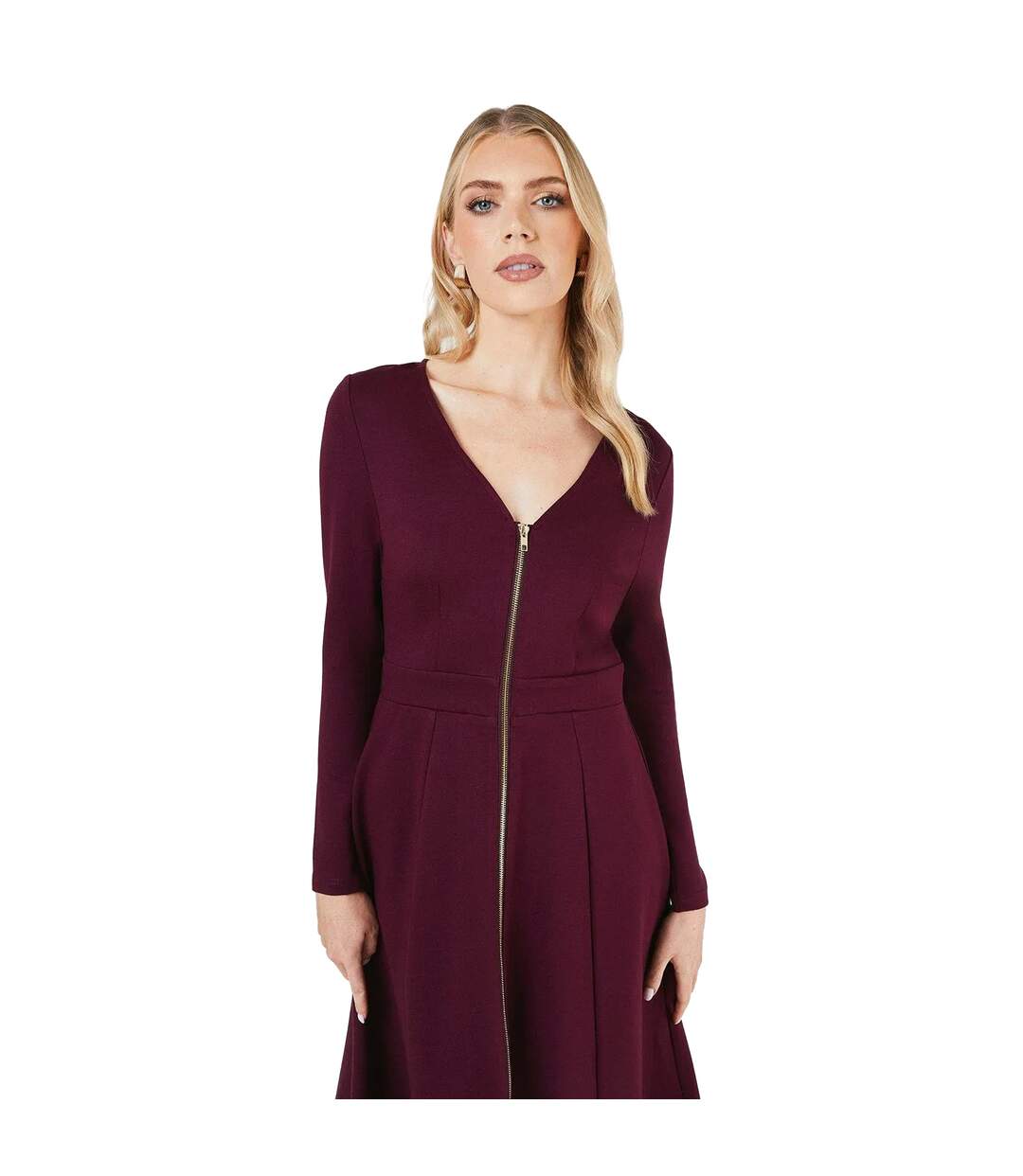 Robe mi-longue femme prune Principles-3