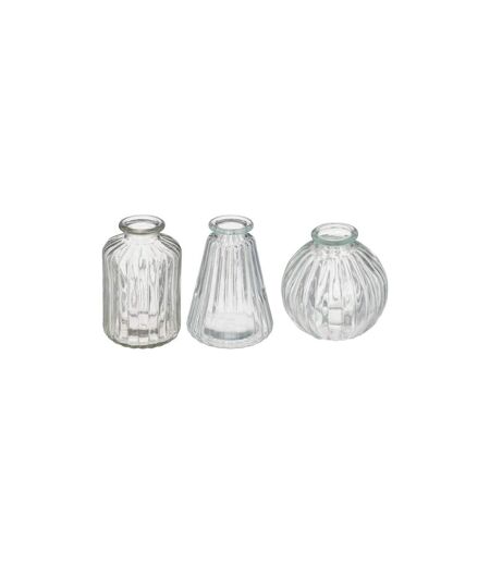 Lot de 3 Soliflores en Verre Lour 25cm Transparent