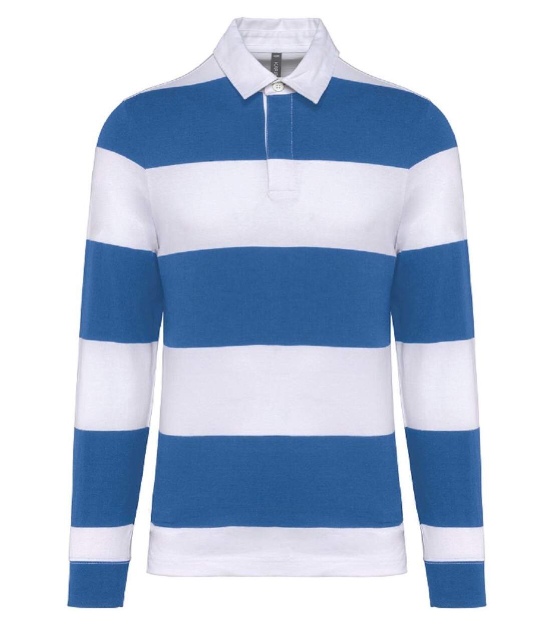 Polo rugby rayé manches longues - Homme - K285 - bleu roi et blanc-1