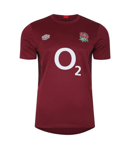 Umbro Mens 23/24 England Rugby Gym T-Shirt (Tibetan Red/Zinfandel/Flame Scarlet) - UTUO1474