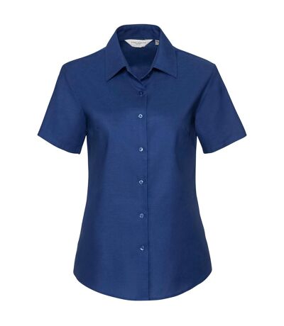 Russell Collection Womens/Ladies Oxford Short-Sleeved Shirt (Bright Royal Blue)