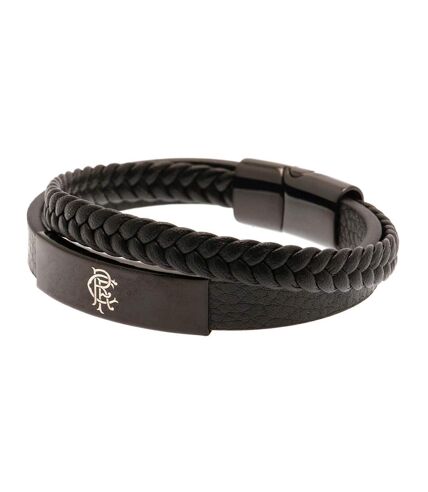 Rangers FC Leather Crest Bracelet (Black) (One Size)