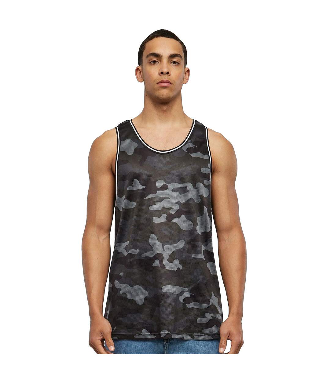 Débardeur Motif/style Camouflage Homme Noir Gris Gris Clair Urban Classics-3