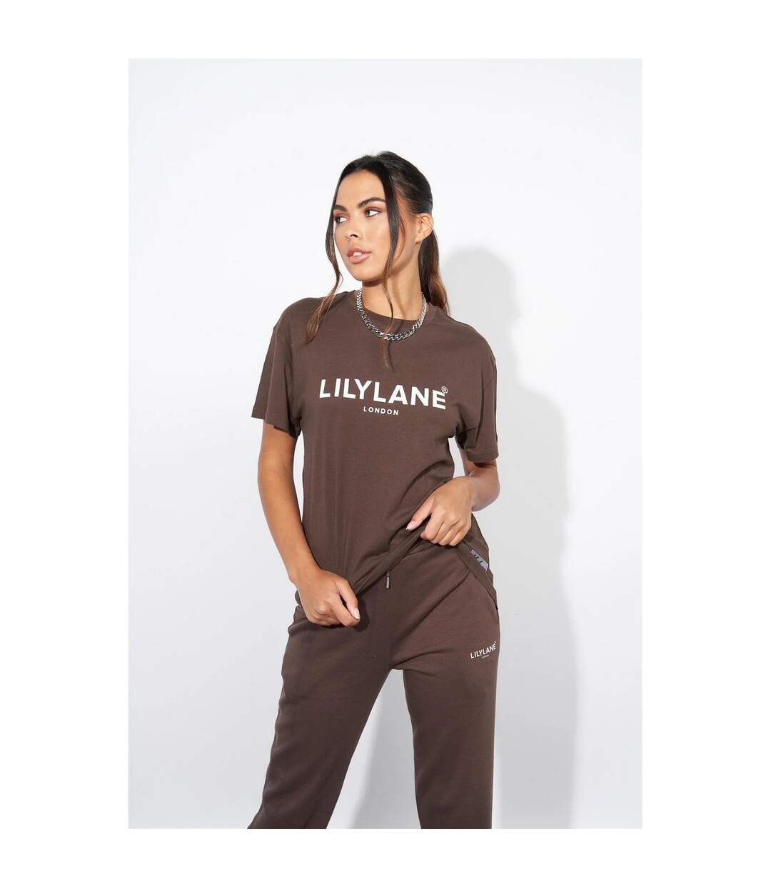 T-shirt Eliana Femme Marron Lily Lane-1