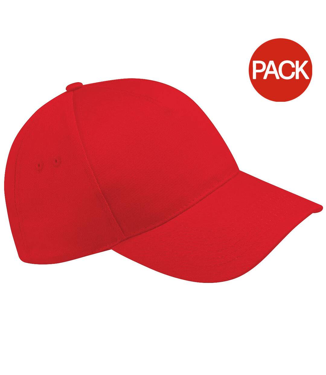 Lot de 2  casquettes de baseball adulte rouge Beechfield-1