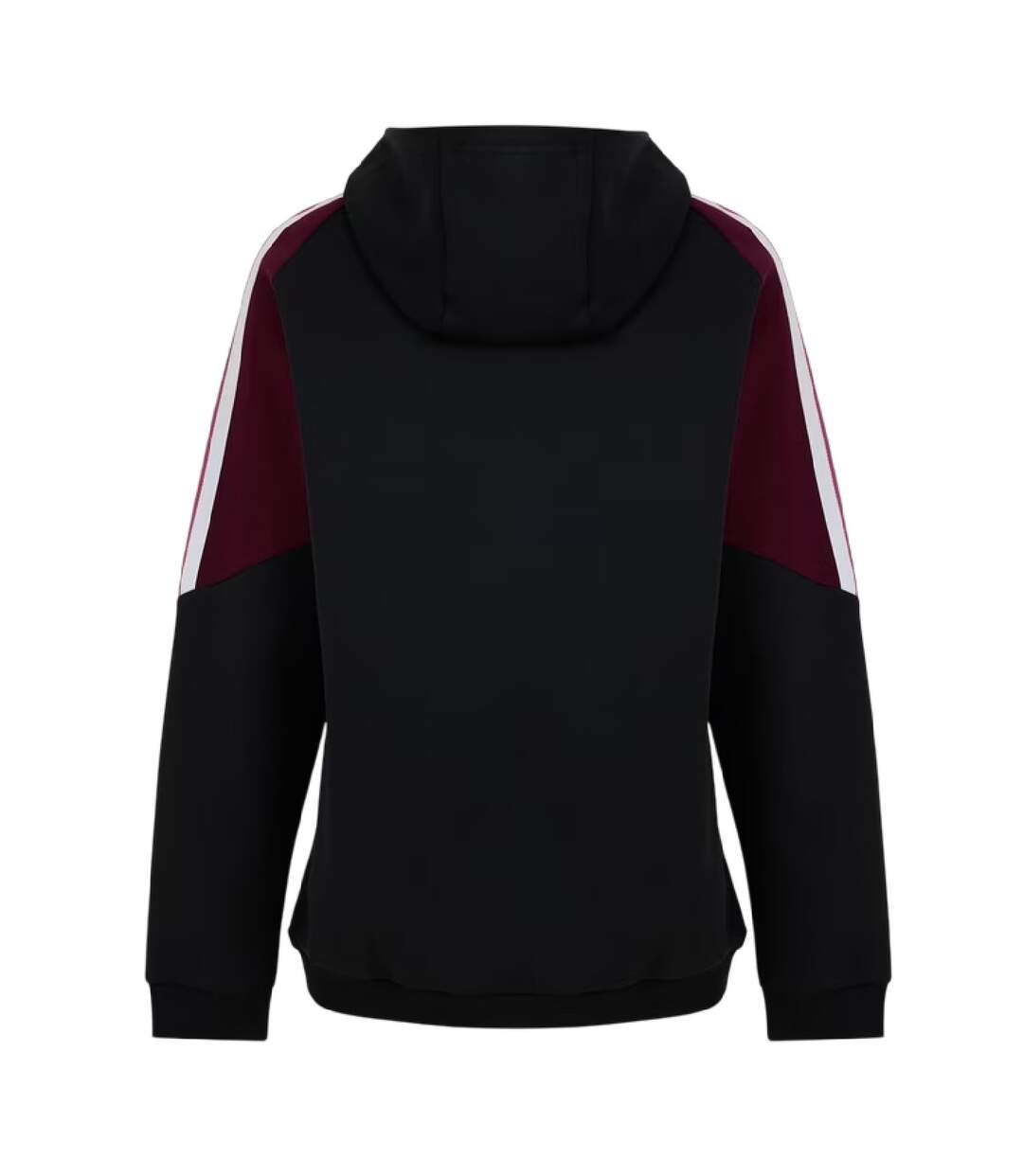Mens Logo Regular Hoodie Black Maroon Adidas-2