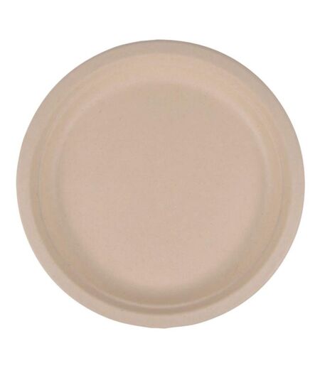 Lot de 12 Assiettes Jetables Canne 22cm Naturel