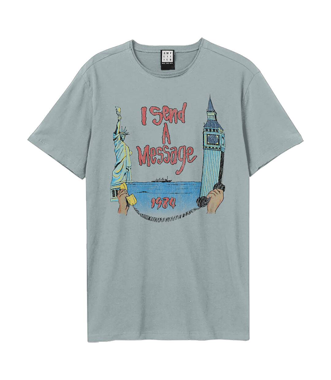 T-shirt Send A Message Adulte Bleu Amplified-1