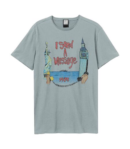 T-shirt Send A Message Adulte Bleu Amplified