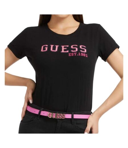 T-shirt Noir Femme Guess College - XS