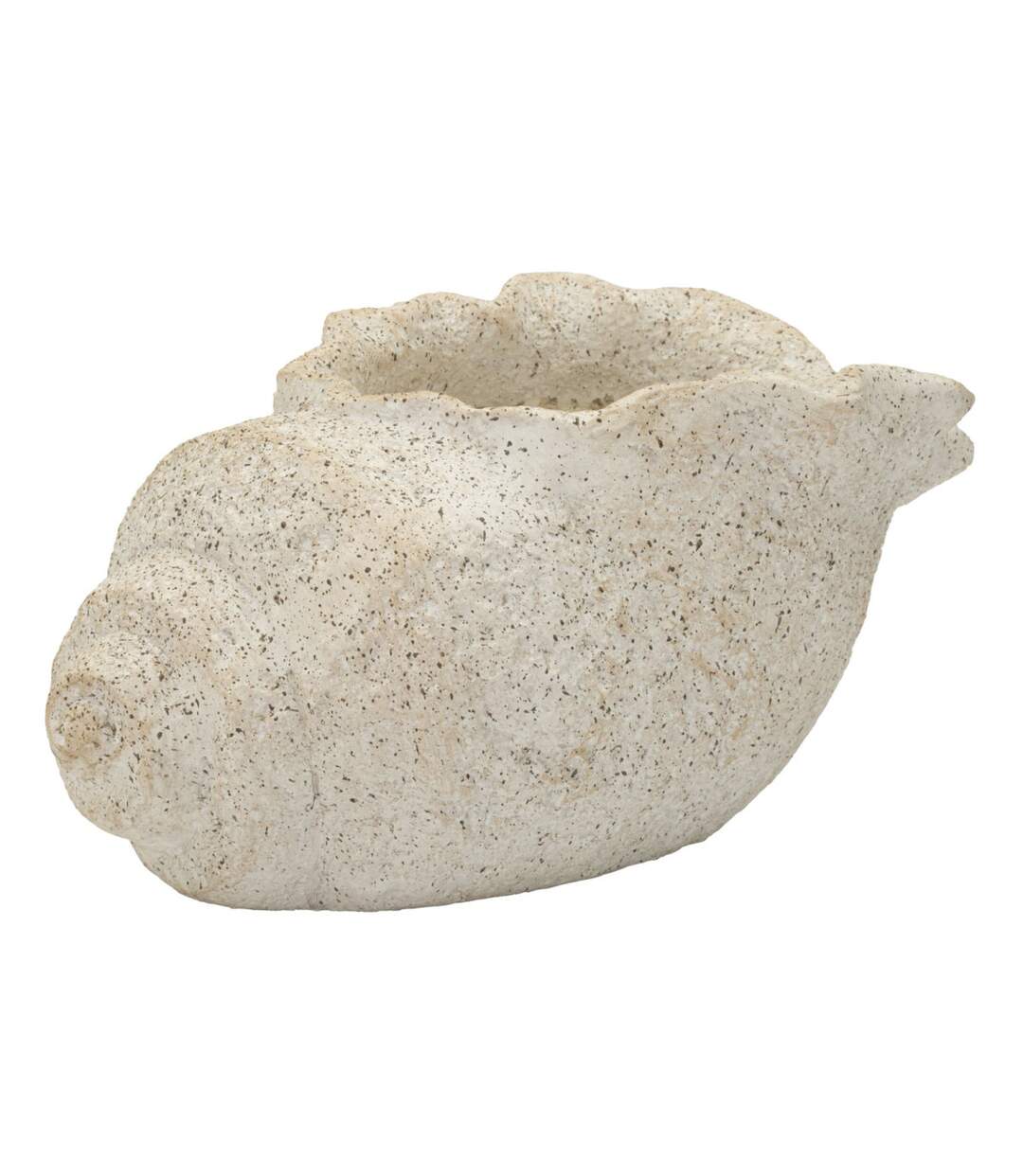Vase Design Effet Sable Shell 35cm Beige-1