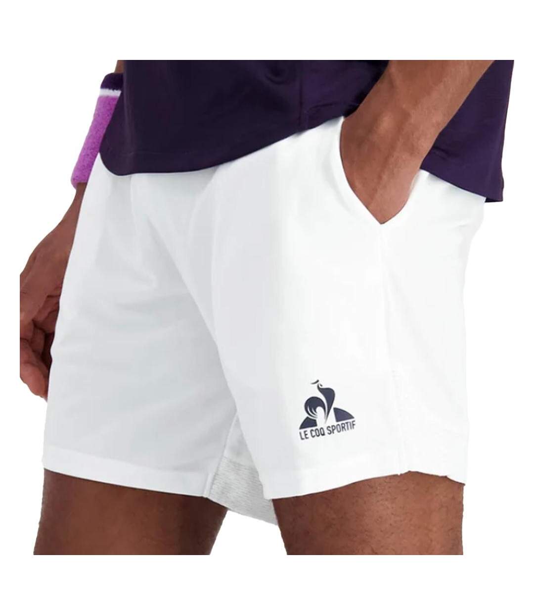 Short de sport blanc homme le coq sportif tennis-1