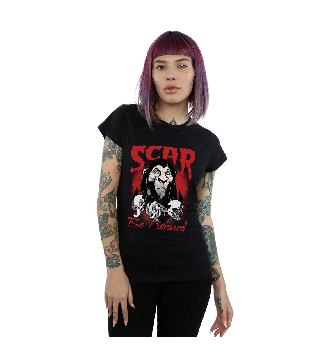 Disney Tee-shirt en coton Femme/Ladies The Lion King Scar Be Prepared (Noir) - UTBI25054-2