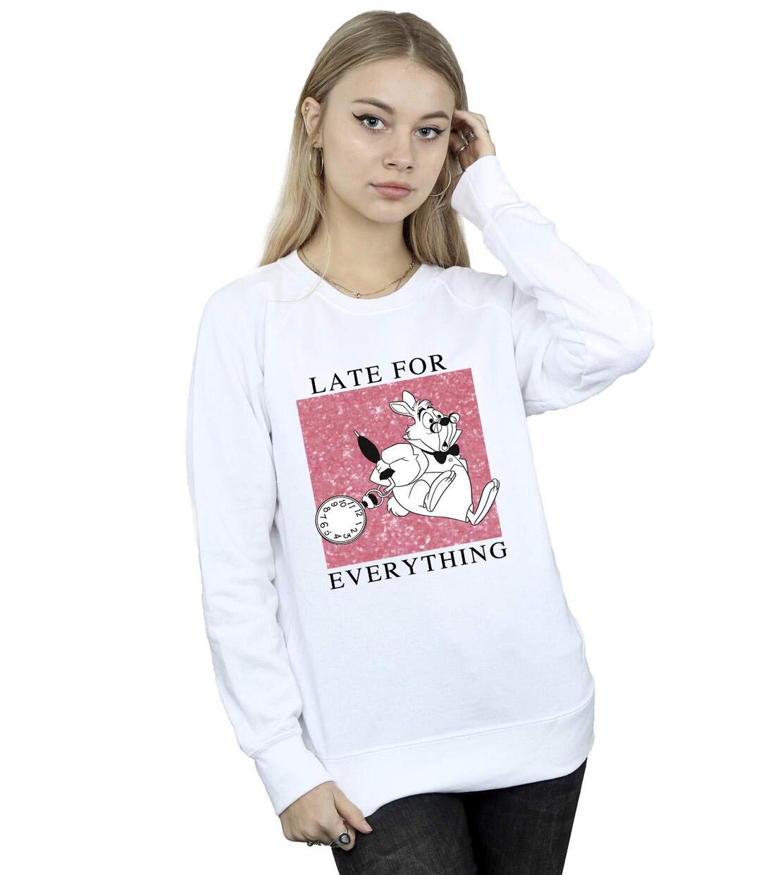 Disney - Sweat ALICE IN WONDERLAND WHITE RABBIT - Femme (Blanc) - UTBI5687-2