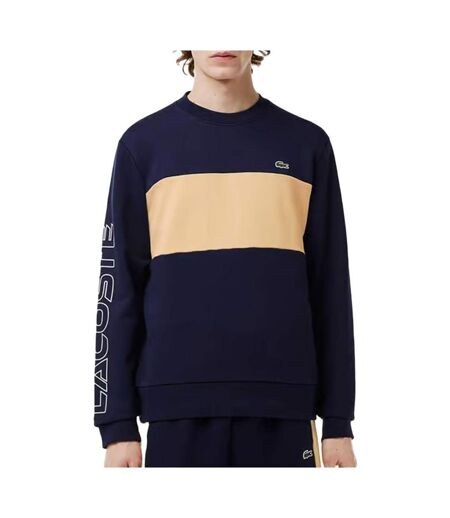 Sweat marine/beige homme lacoste sh1433 - s