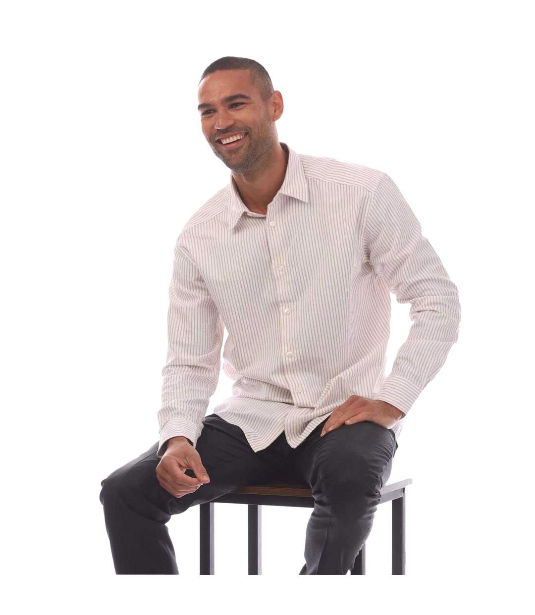 Chemise Style À Rayures C-cole Homme Blanc Rose Clair Boss-1