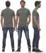 Jean homme slim bleu délavé « Used » - 5 poches -Taille normale - Fermeture boutons-2