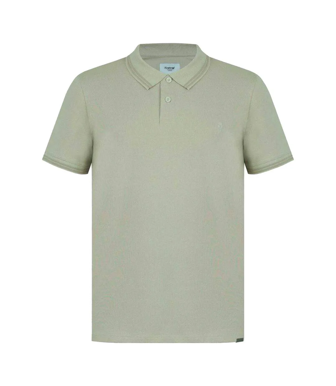 Mens Lazer Logo Cotton Polo Shirt Beige Firetrap-1