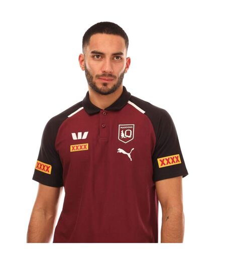 Mens 2024 Team Queensland Maroons Polo Shirt Burgundy Puma