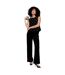 Womens/ladies Valerie Velvet Wide Leg Trousers Black Lily And Lionel-4