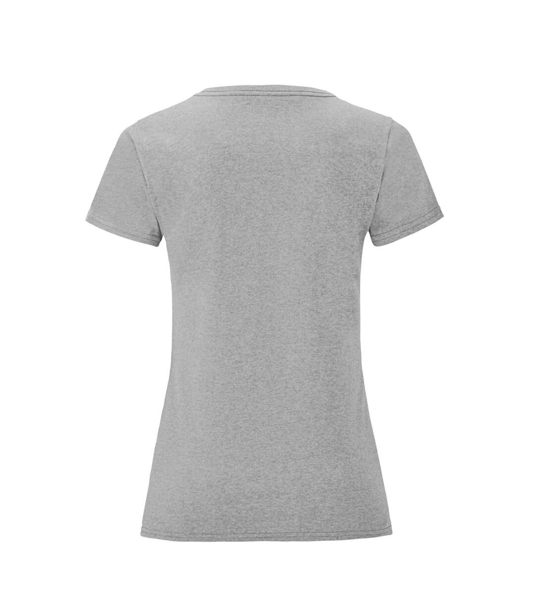 T-shirt Iconic Femme Gris Clair Chiné Fruit Of The Loom-2