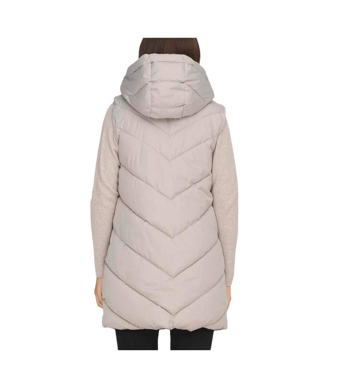 Doudoune sans manche beige femme jdy padded waistcoat-2