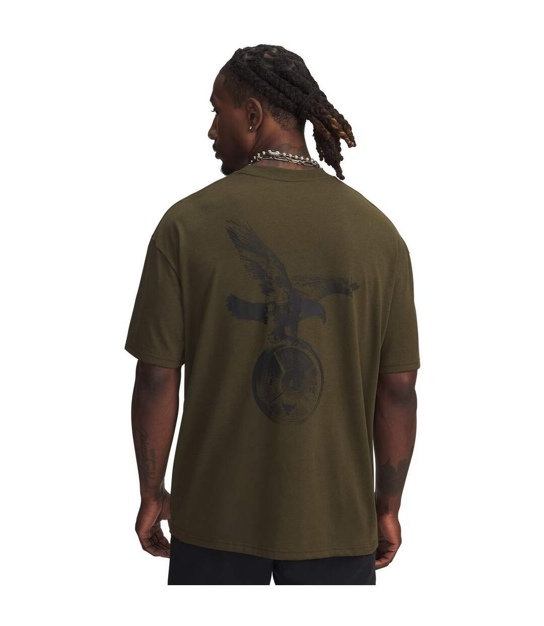 Mens Project Rock Graphic Print T-shirt Green Under Armour-2