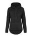 Womens/ladies Polar Fleece Full Zip Hoodie Black Urban Classics-1