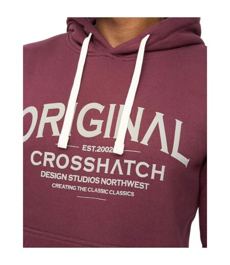 Mens Vintarge Hoodie Rum Raisin Crosshatch