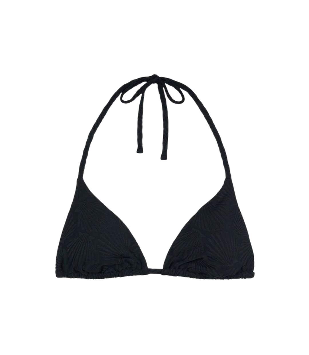 Womens/ladies Twist Triangle Shell Bikini Top Black Chelsea Peers-2
