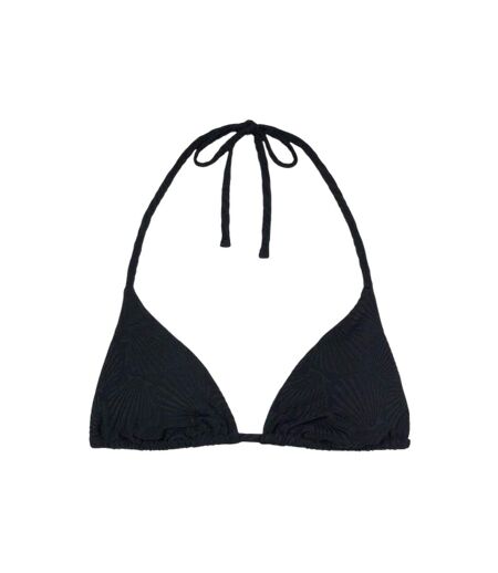 Womens/ladies Twist Triangle Shell Bikini Top Black Chelsea Peers