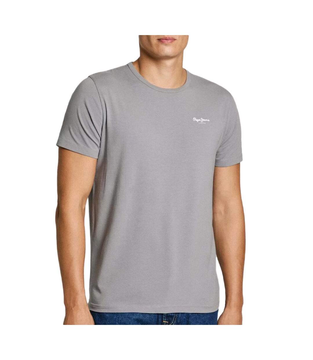 T-shirt gris homme pepe jeans original basic pm508212 - l-1