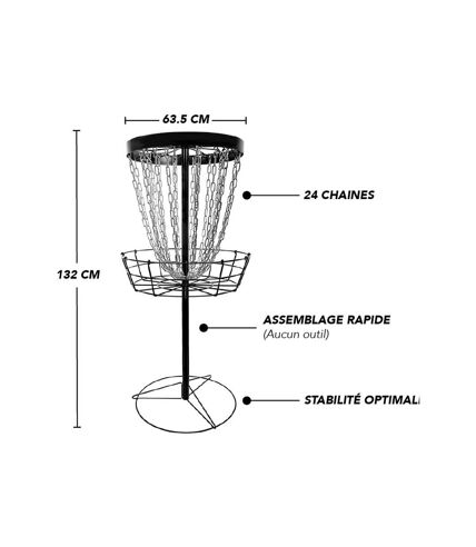 Panier métallique 12 chaînes disc-golf frisbee