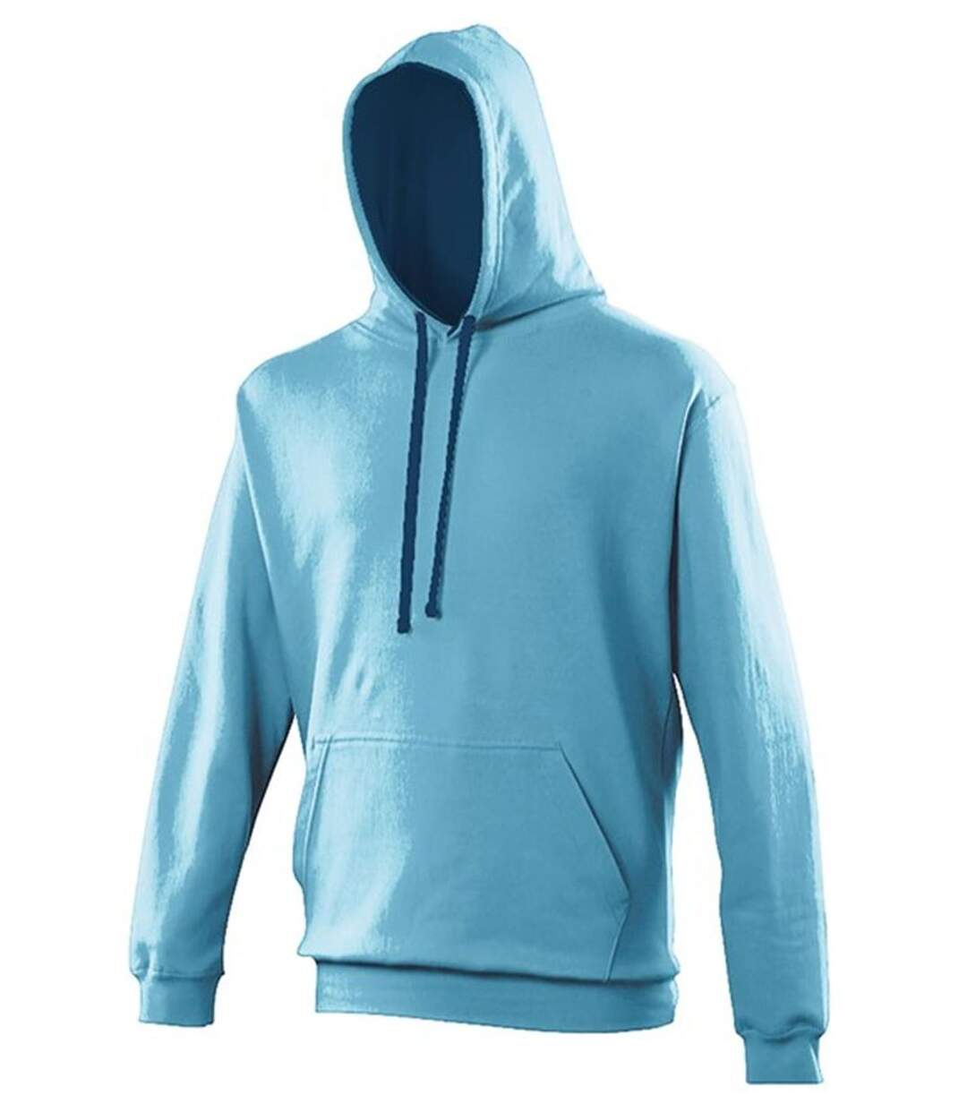 Sweat à capuche contrastée unisexe - JH003 - bleu clair et bleu marine-1