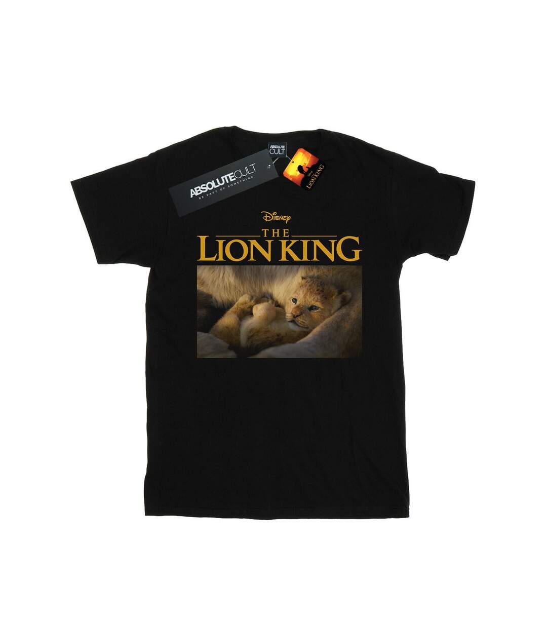 Disney Womens/Ladies The Lion King Movie Baby Simba Photo Cotton Boyfriend T-Shirt (Noir) - UTBI29162-1