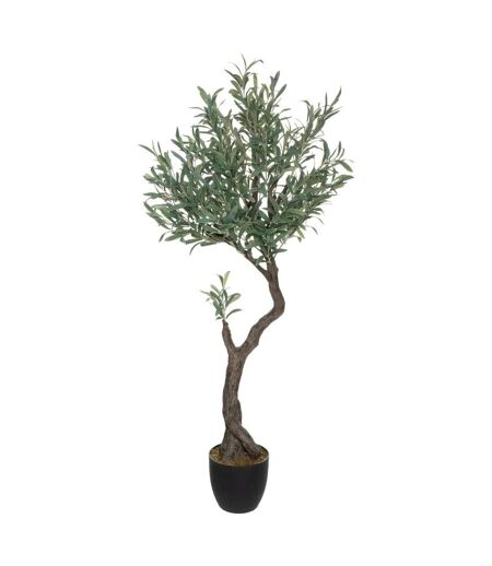 Plante Artificielle en Pot Olivier 140cm Vert & Noir