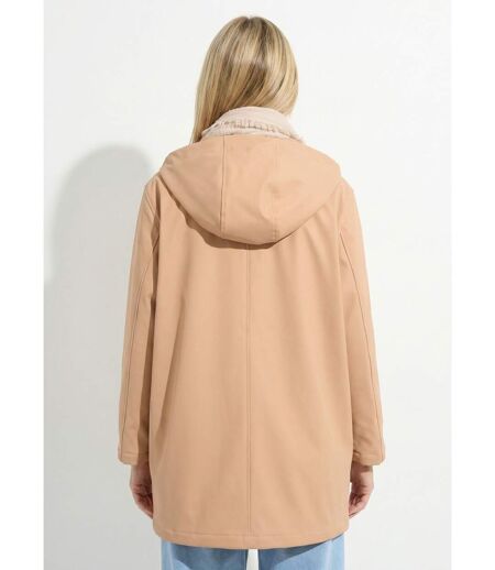 Parka à capuche zippée pressionnée déperlante