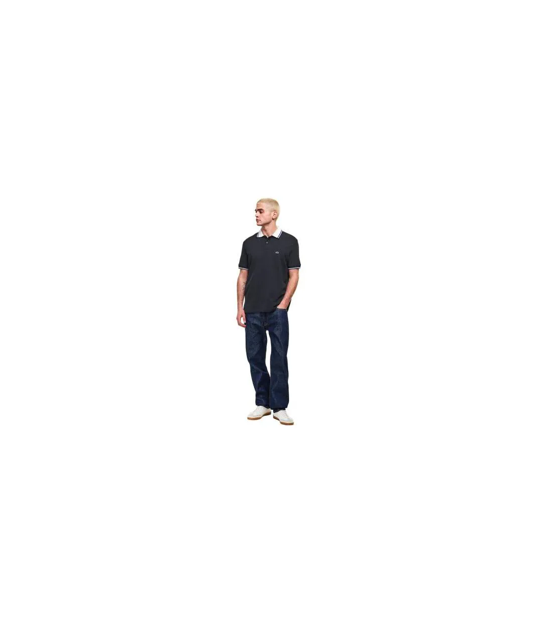 Mens Short-sleeved Polo Shirt Deep Navy Armani Exchange-1