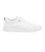 Mens Tenn Leather Flat Trainers White Hugo Boss-1
