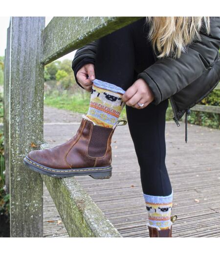 Ladies 6 Pack Alpaca Socks with Sheep Pattern
