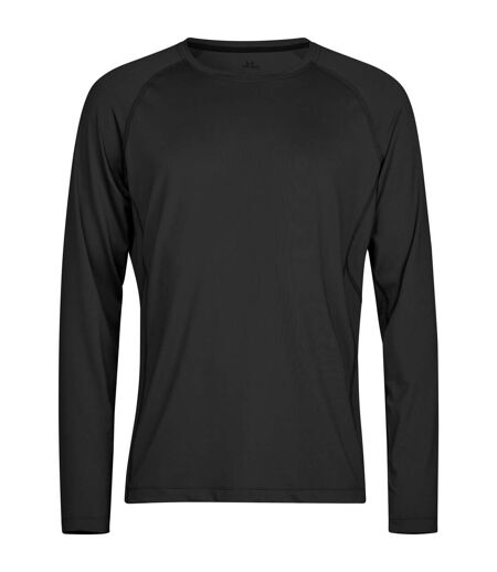 Tee Jays Mens CoolDry Long-Sleeved Crop T-Shirt (Black) - UTBC5123