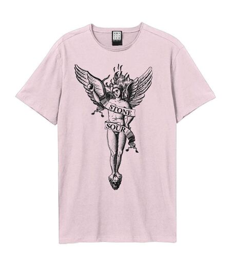 Unisex Adult Angel Stone Sour Loose Fit T-shirt Pink Amplified