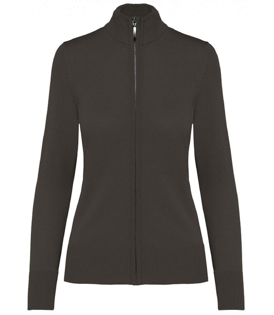 Gilet zippé cardigan K962 - femme - gris foncé