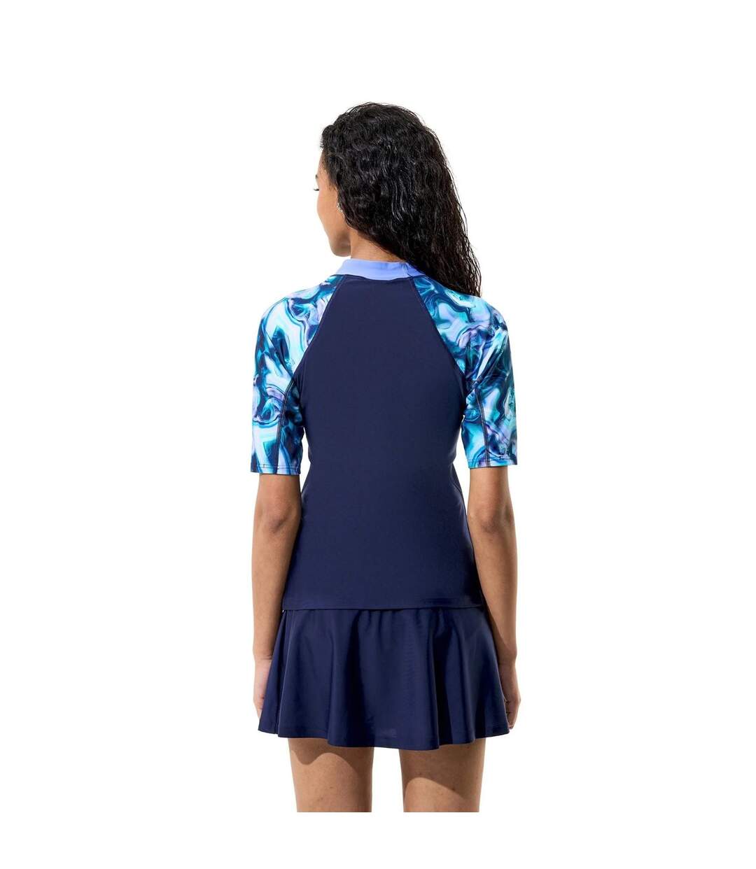 Jupe De Bain À Taille Élastiquée Motif/style Uni Femme Bleu Marine Speedo-4