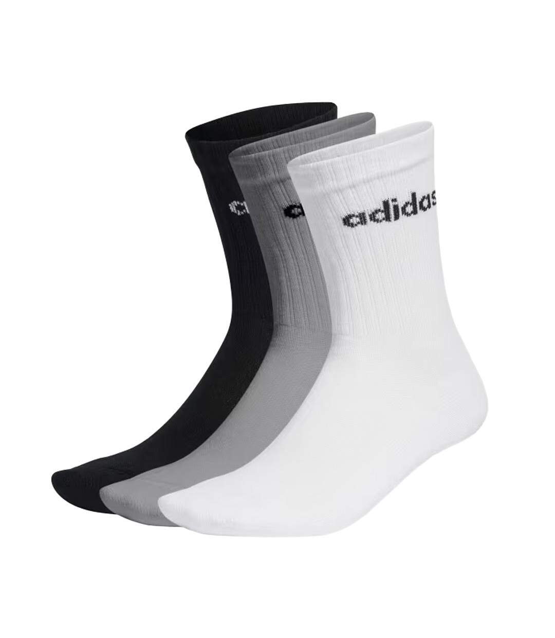 3x paires de chaussettes blanches/gris/noir homme adidas lin-1
