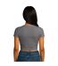 Womens/ladies Combed Cotton Crop T-shirt Charcoal Casual Classics-2